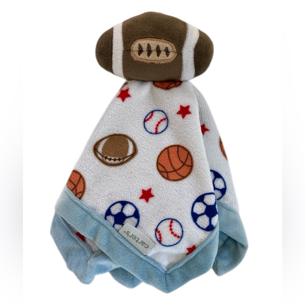 Carter’s Football Sports 13” Baby Lovey Security Blanket Baseball Soccer 2012.